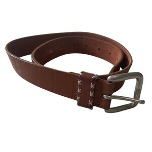 Brown Women’s Leather Belt with Silver Buckle